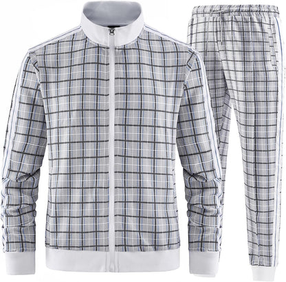 Men'S Casual Tracksuits Long Sleeve Jogging Suits Sweatsuit Sets Track Jackets and Pants 2 Piece Outfit