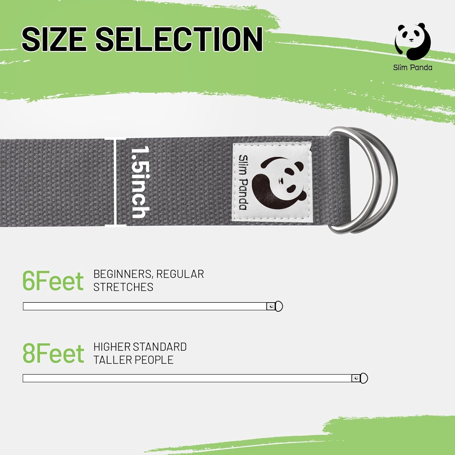 Yoga Strap for Stretching,Cotton Yoga Strap with Adjustable D-Ring Buckle,Non-Elastic Yoga Belt for Pilates,Gym Workouts,Physical Therapy,Improve Flexibility
