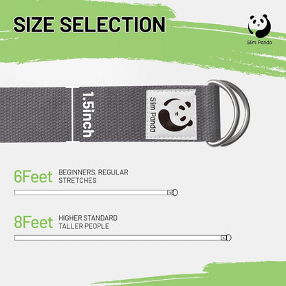 Yoga Strap for Stretching,Cotton Yoga Strap with Adjustable D-Ring Buckle,Non-Elastic Yoga Belt for Pilates,Gym Workouts,Physical Therapy,Improve Flexibility