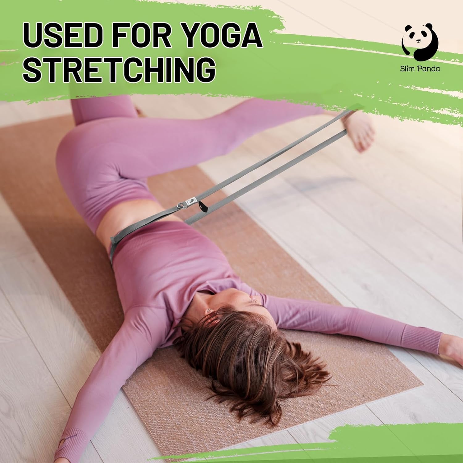 Yoga Strap for Stretching,Cotton Yoga Strap with Adjustable D-Ring Buckle,Non-Elastic Yoga Belt for Pilates,Gym Workouts,Physical Therapy,Improve Flexibility